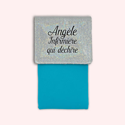 Misty White Disco Magnetic Pouch