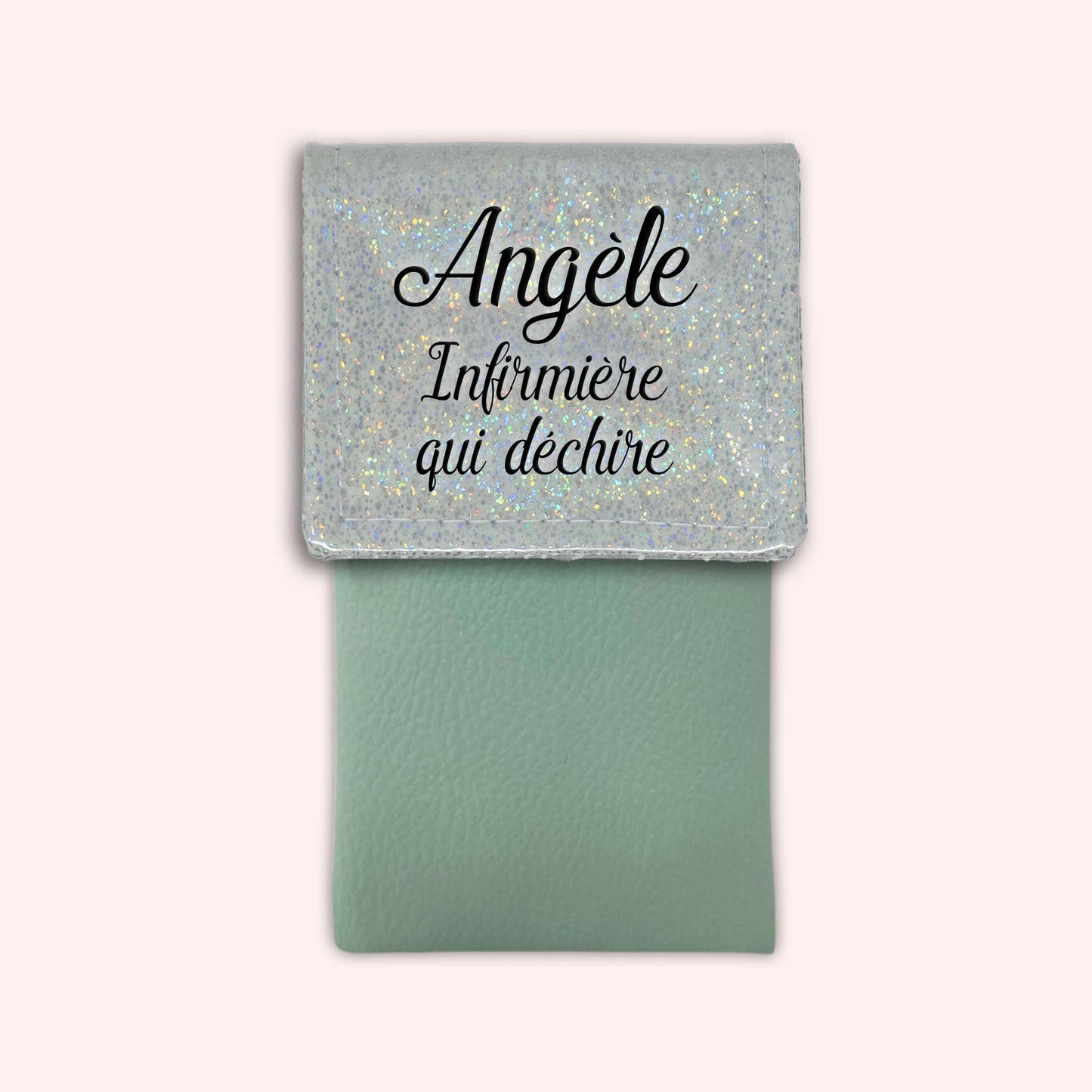 Misty White Disco Magnetic Pouch