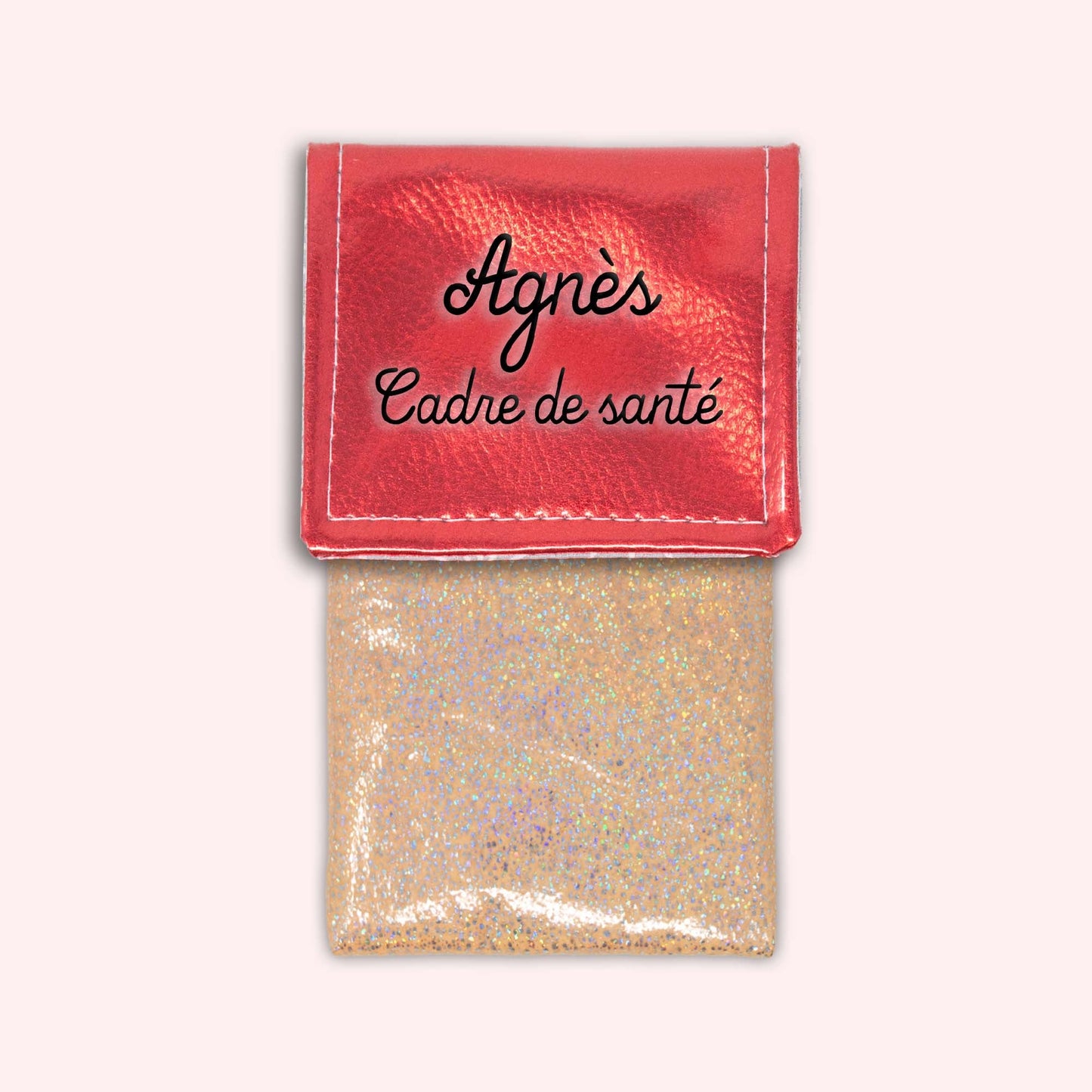 Pochette aimantée Rouge métallisé