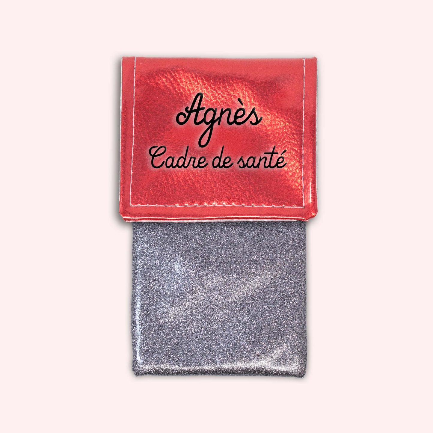 Pochette aimantée Rouge métallisé