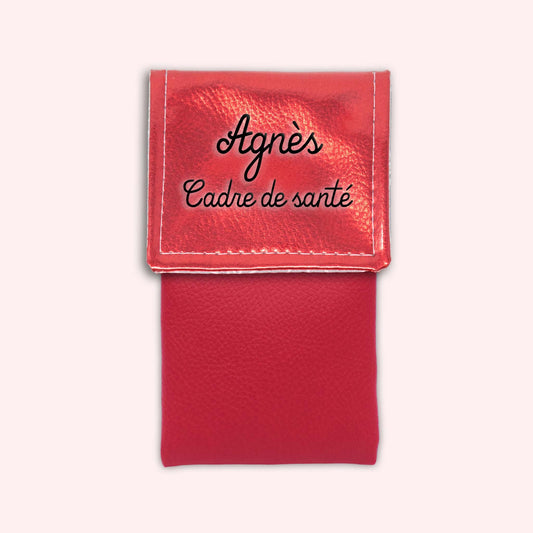 Pochette aimantée Rouge métallisé