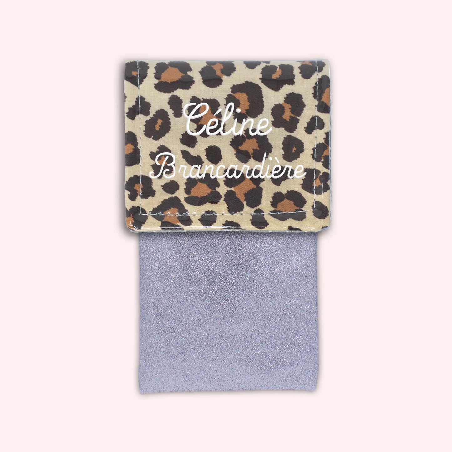 Pochette aimantée Léopard Savane