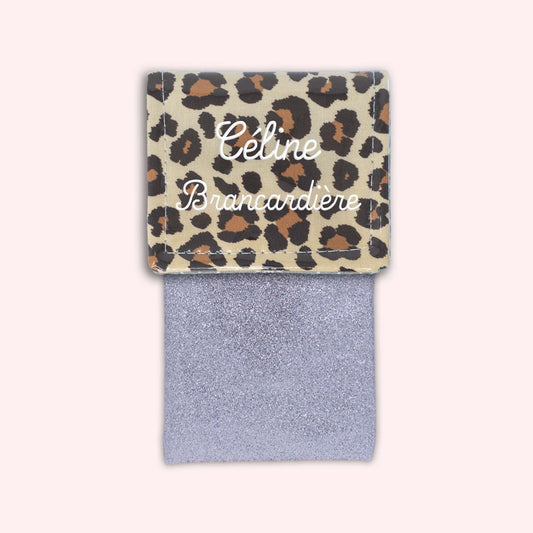 Pochette aimantée Léopard Savane