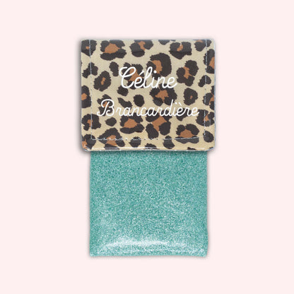 Pochette aimantée Léopard Savane