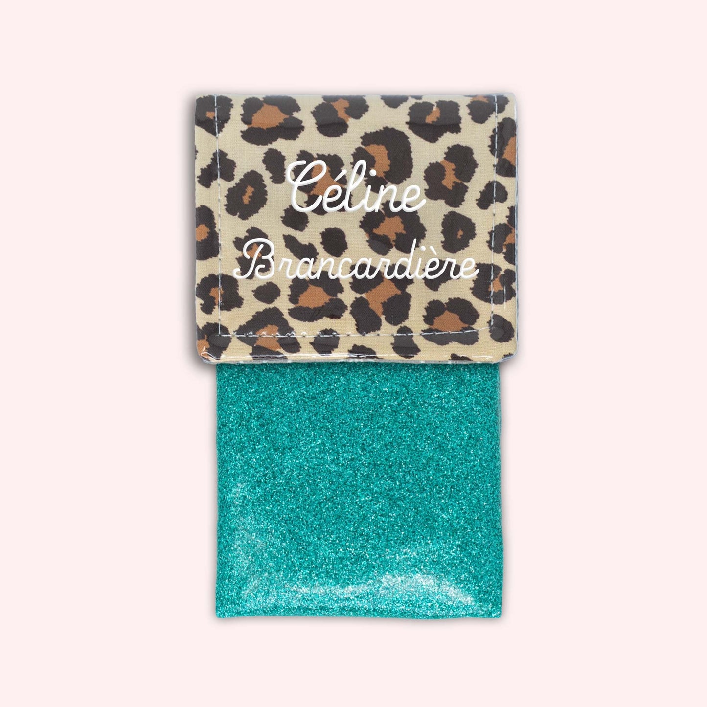 Pochette aimantée Léopard Savane