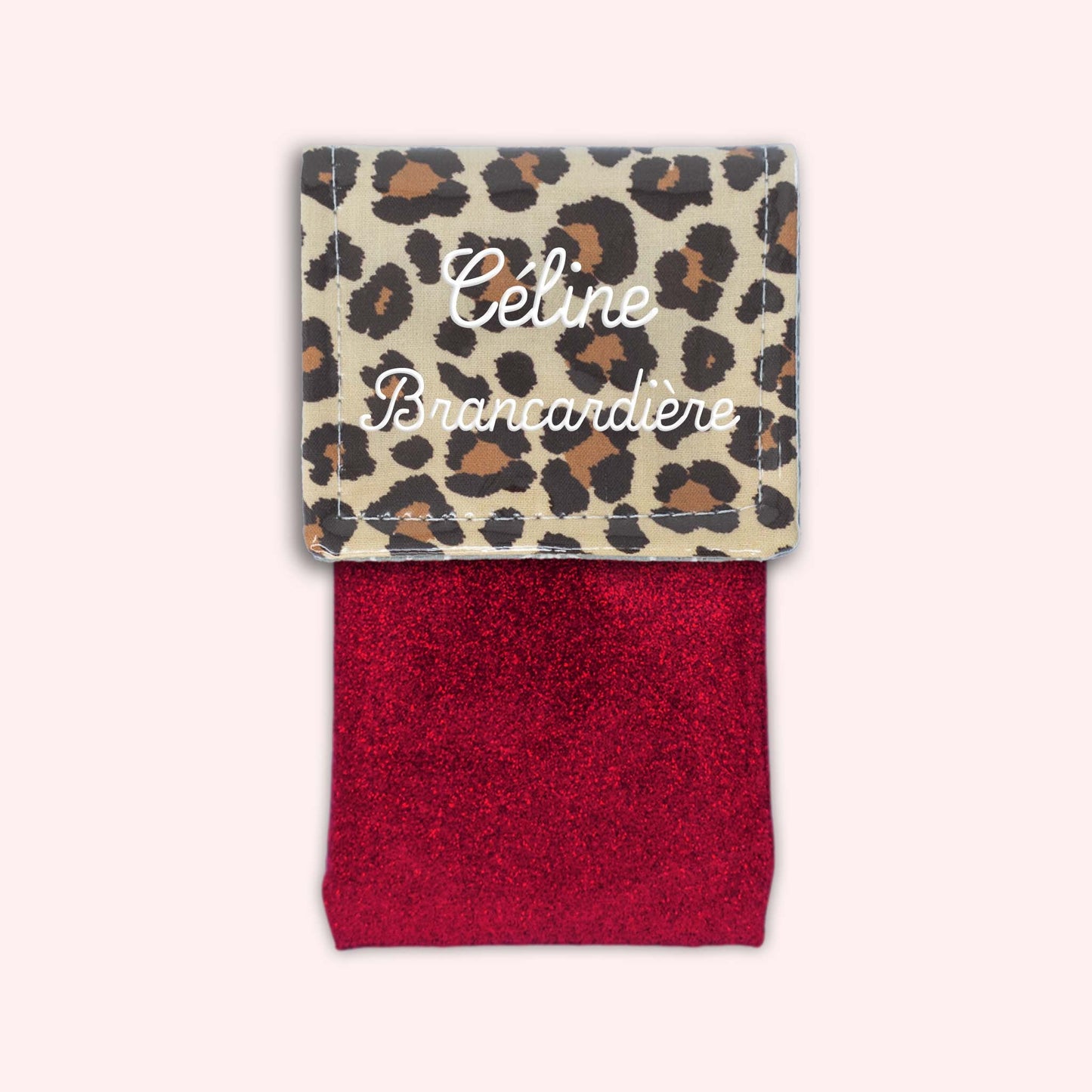 Pochette aimantée Léopard Savane