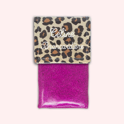 Pochette aimantée Léopard Savane