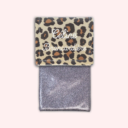 Pochette aimantée Léopard Savane