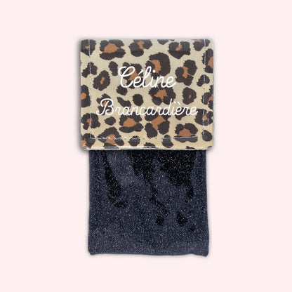 Pochette aimantée Léopard Savane