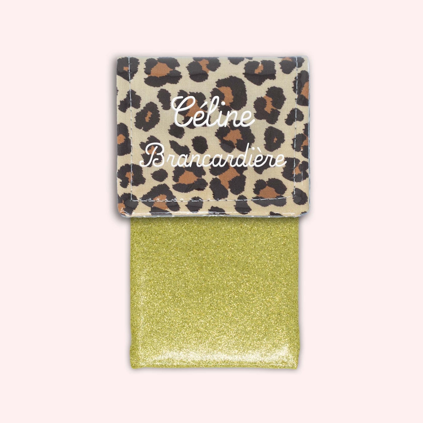 Pochette aimantée Léopard Savane