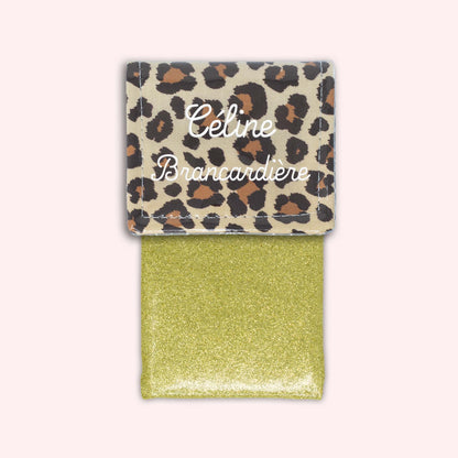 Pochette aimantée Léopard Savane