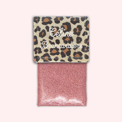 Pochette aimantée Léopard Savane