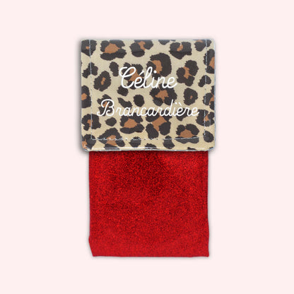 Pochette aimantée Léopard Savane