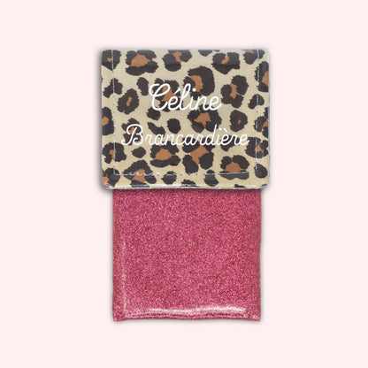 Pochette aimantée Léopard Savane