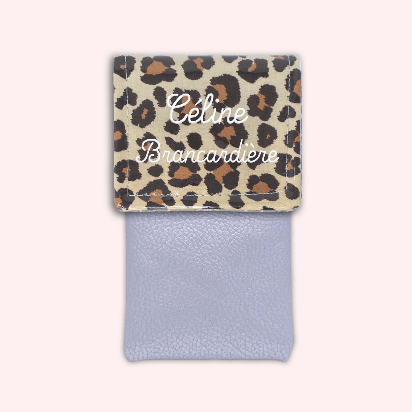 Pochette aimantée Léopard Savane