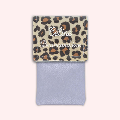 Pochette aimantée Léopard Savane