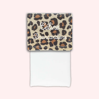 Pochette aimantée Léopard Savane