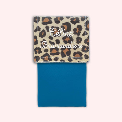Pochette aimantée Léopard Savane
