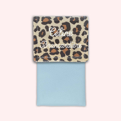 Pochette aimantée Léopard Savane