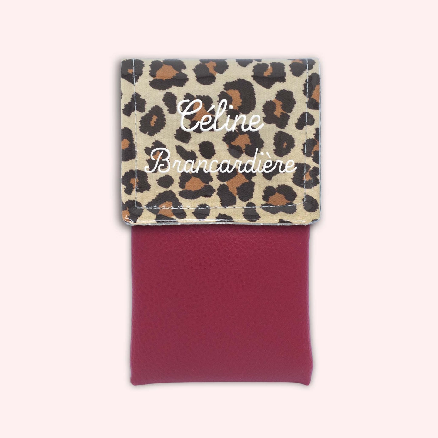 Pochette aimantée Léopard Savane