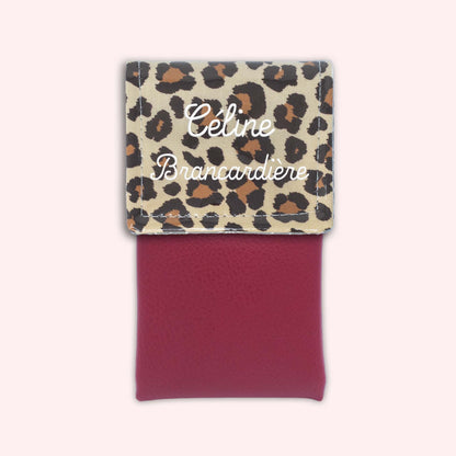 Pochette aimantée Léopard Savane