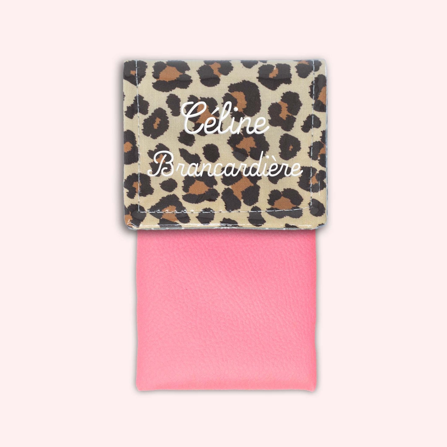 Pochette aimantée Léopard Savane