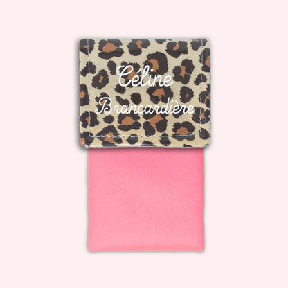 Pochette aimantée Léopard Savane