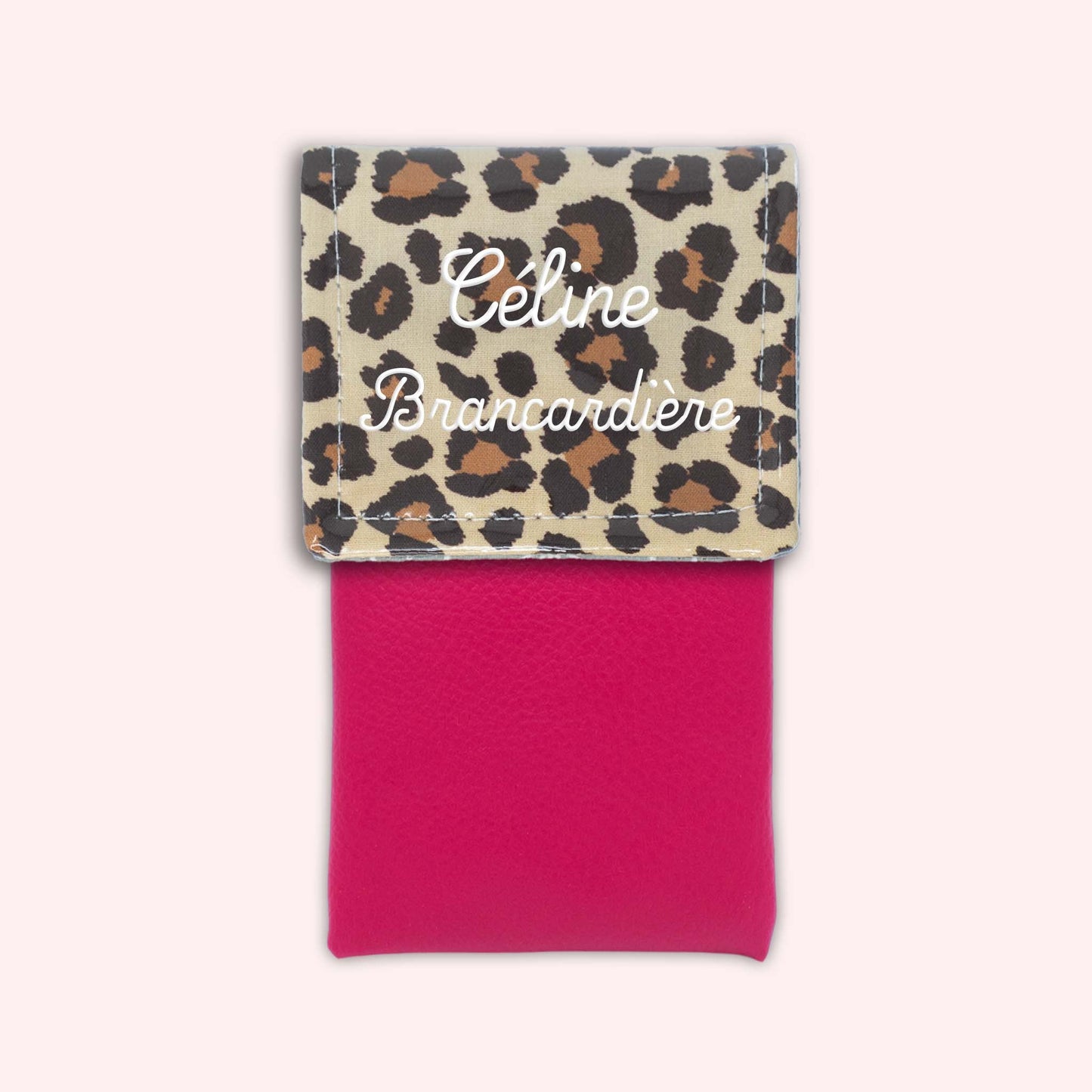 Pochette aimantée Léopard Savane