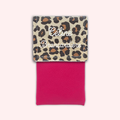 Pochette aimantée Léopard Savane