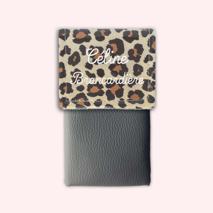 Pochette aimantée Léopard Savane