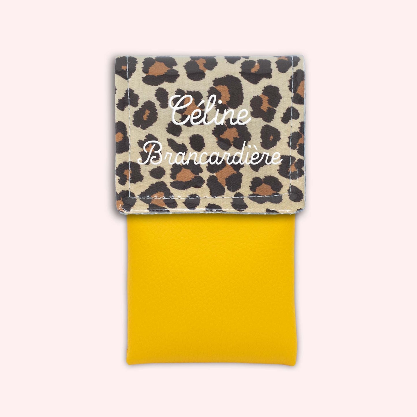 Pochette aimantée Léopard Savane