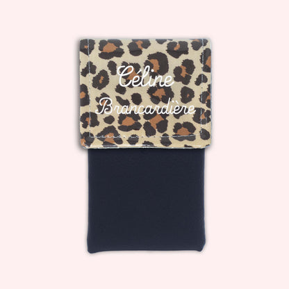 Pochette aimantée Léopard Savane