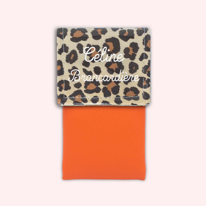 Pochette aimantée Léopard Savane