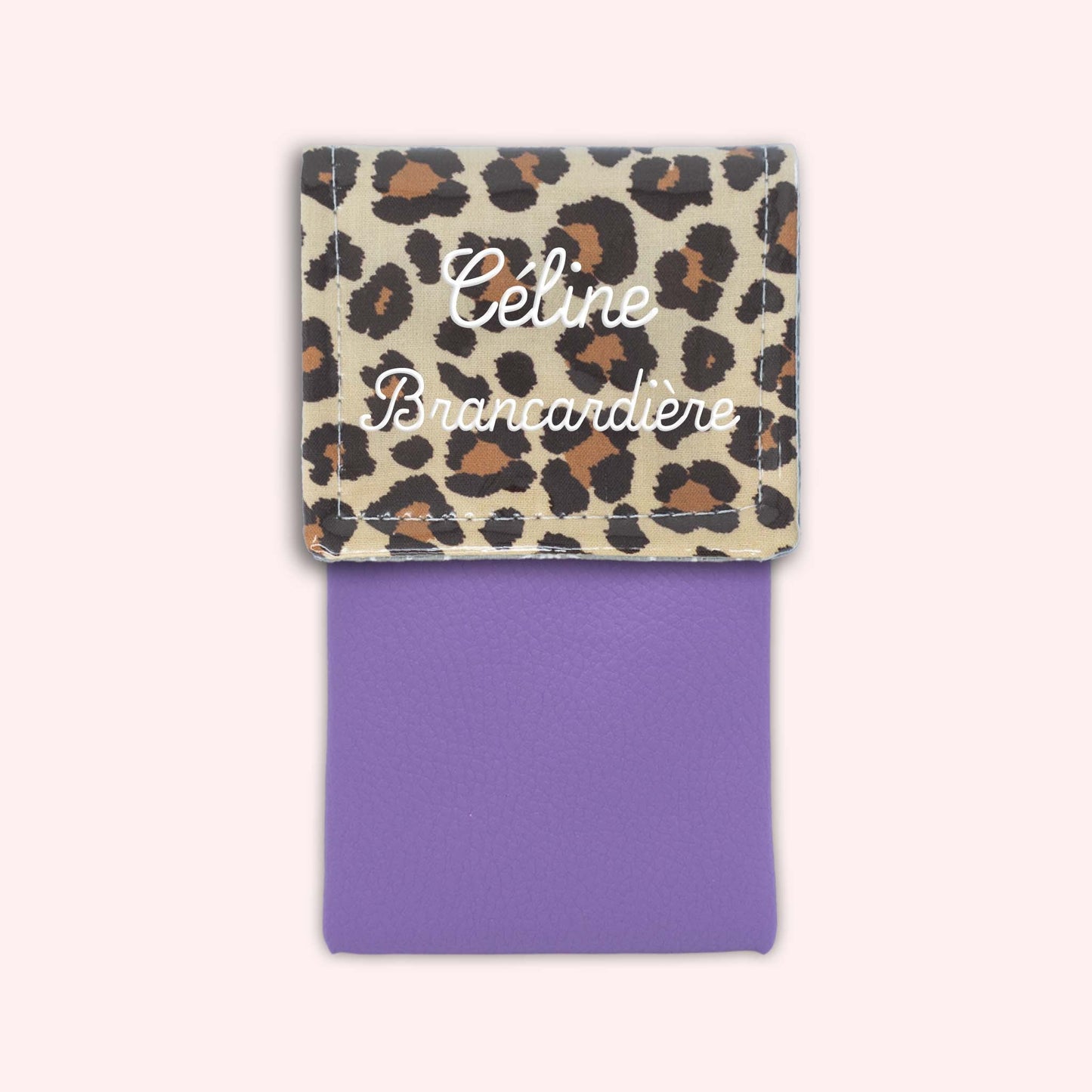 Pochette aimantée Léopard Savane