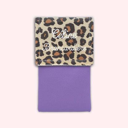 Pochette aimantée Léopard Savane