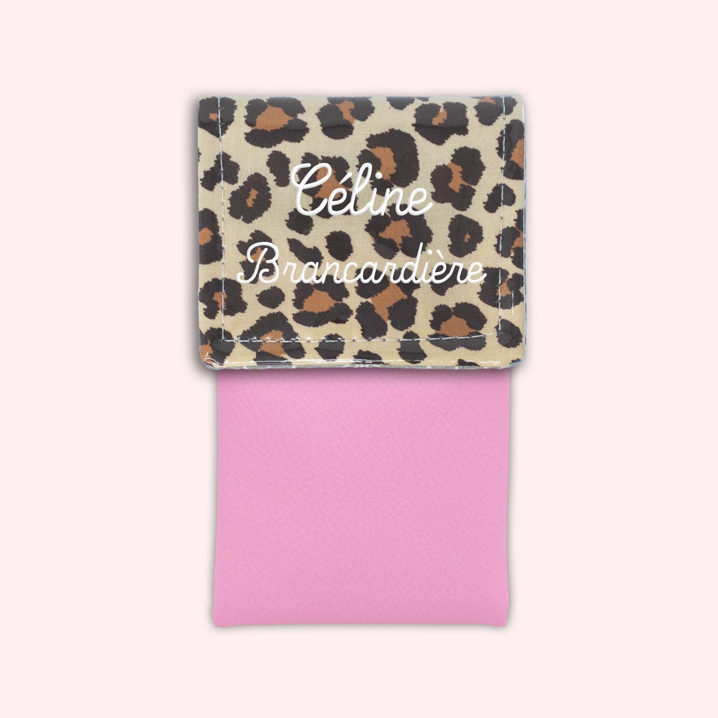 Pochette aimantée Léopard Savane