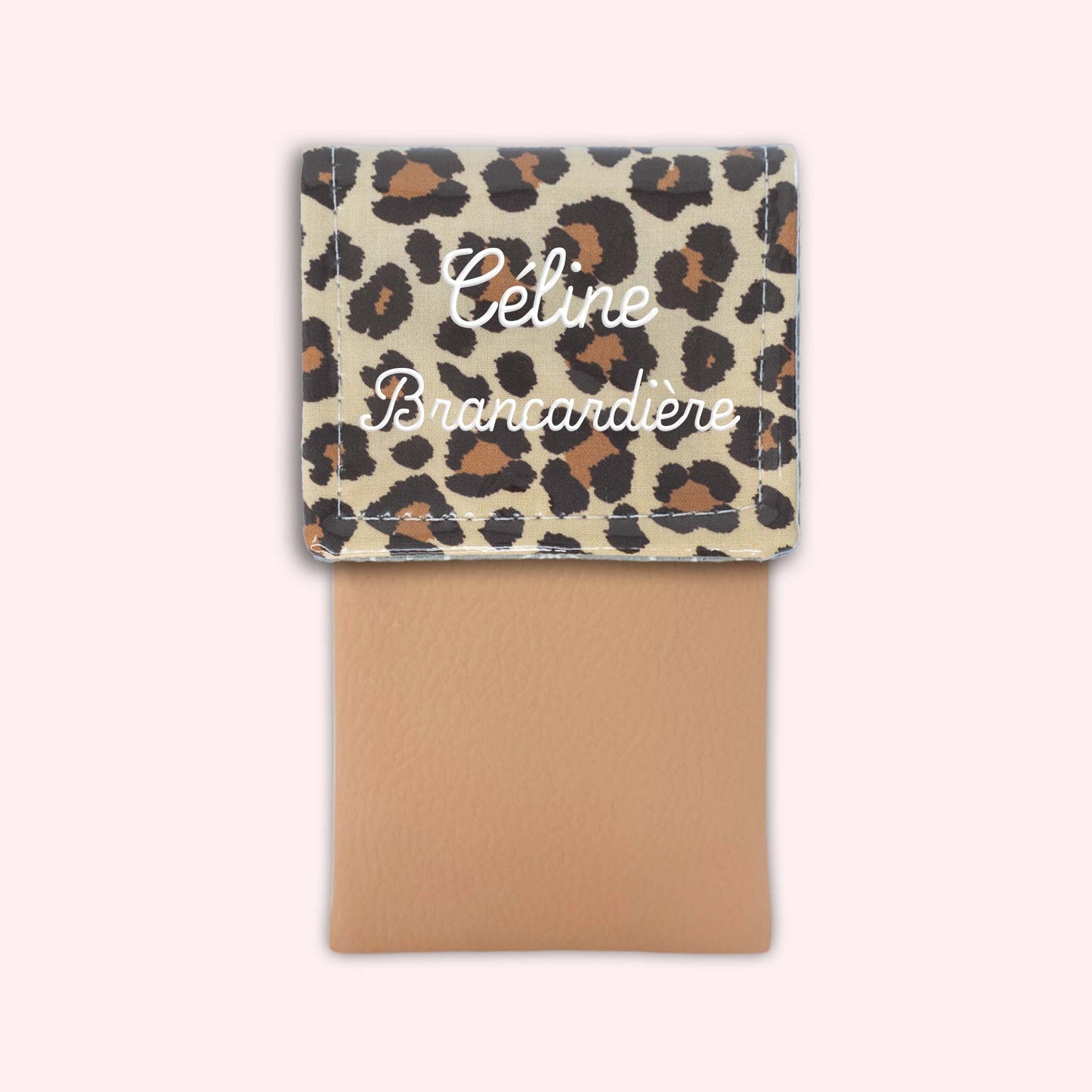 Pochette aimantée Léopard Savane