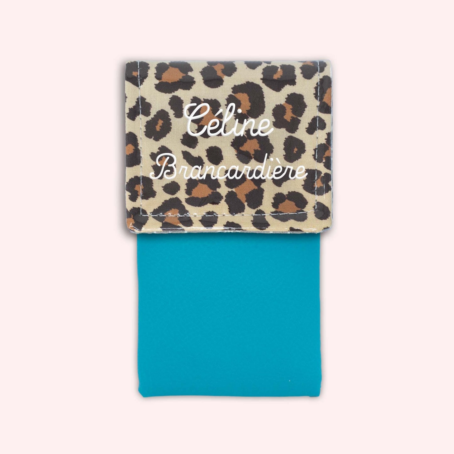 Pochette aimantée Léopard Savane