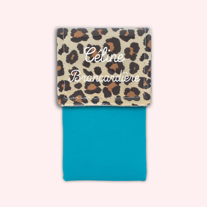 Pochette aimantée Léopard Savane