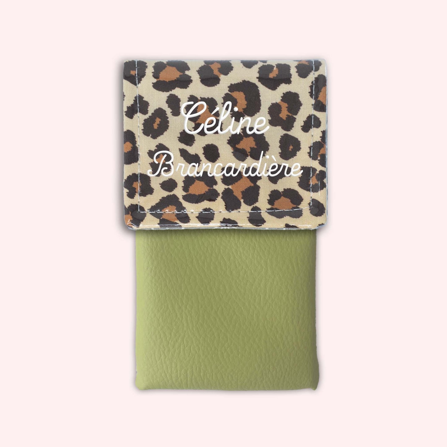 Pochette aimantée Léopard Savane