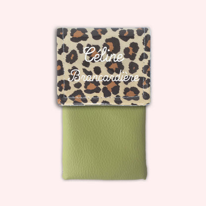 Pochette aimantée Léopard Savane