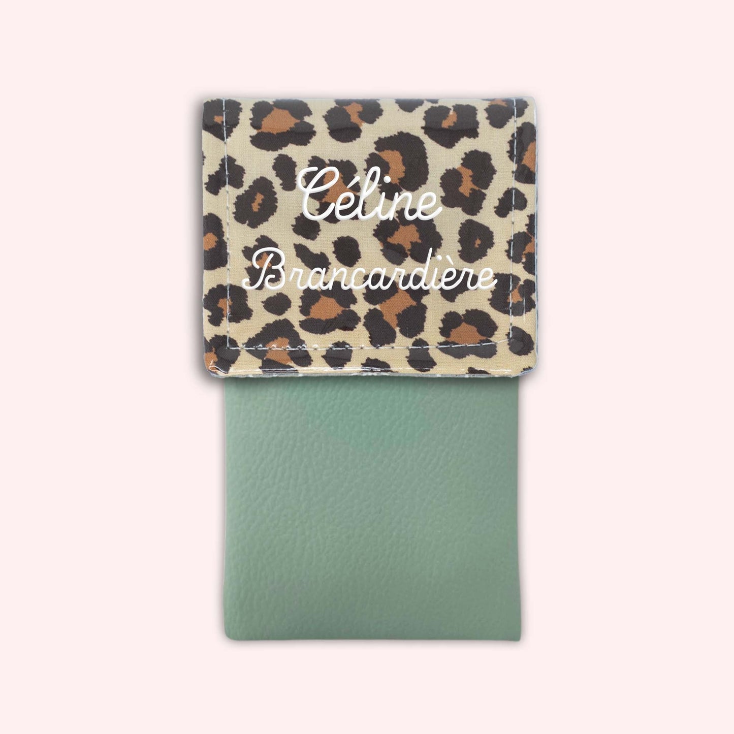 Pochette aimantée Léopard Savane