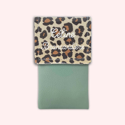 Pochette aimantée Léopard Savane