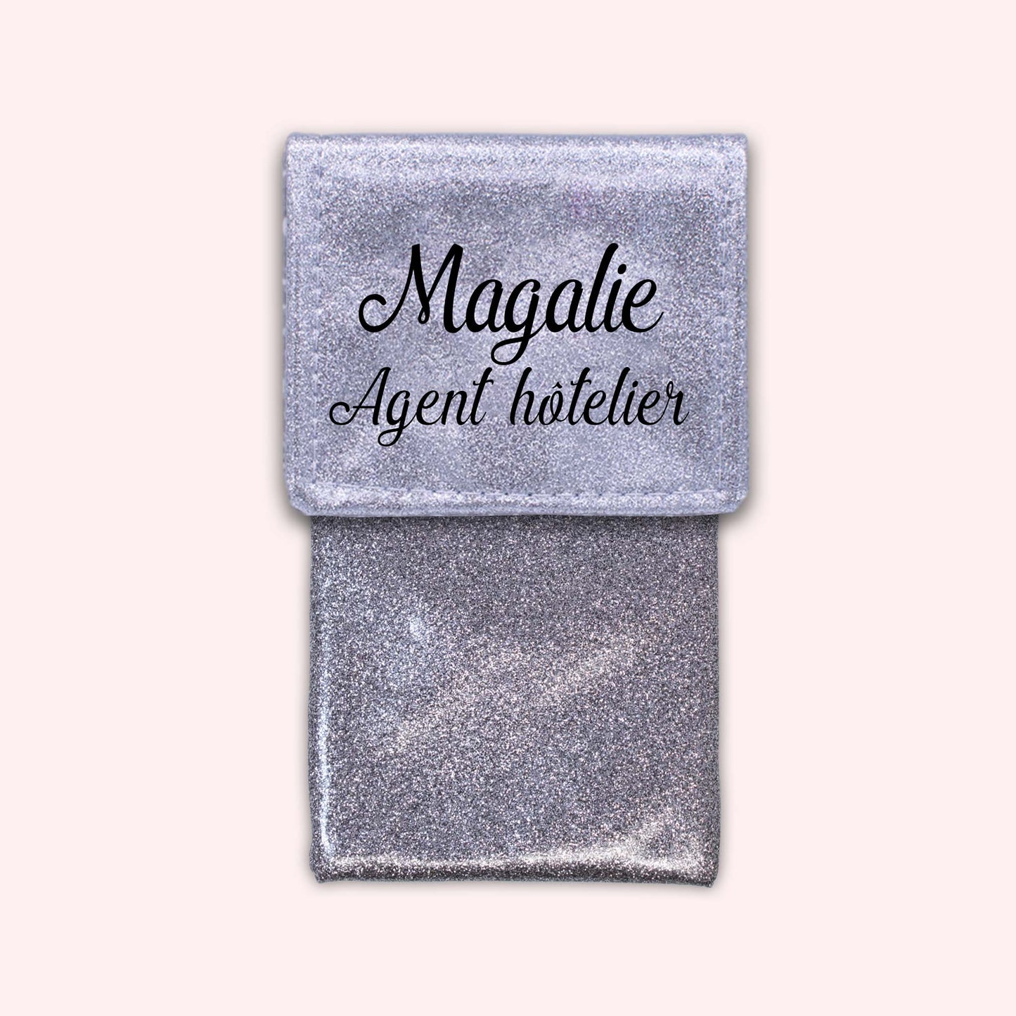 Pochette bicolore rabat Argent paillette