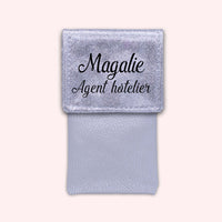 Pochette bicolore rabat Argent paillette