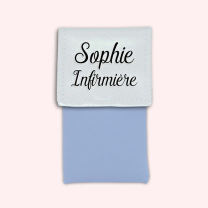 Two-tone pouch with white glitter flap