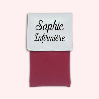 Two-tone pouch with white glitter flap