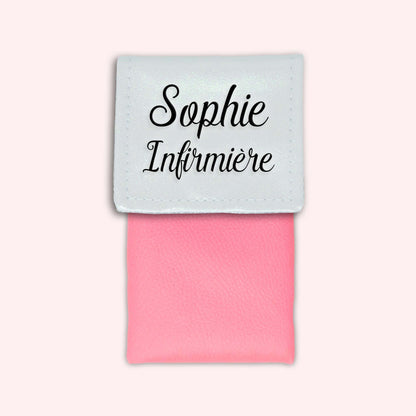 Two-tone pouch with white glitter flap