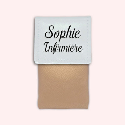 Two-tone pouch with white glitter flap