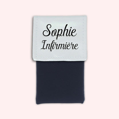 Two-tone pouch with white glitter flap